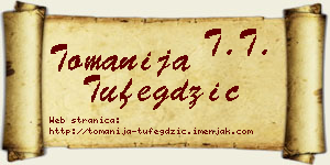 Tomanija Tufegdžić vizit kartica